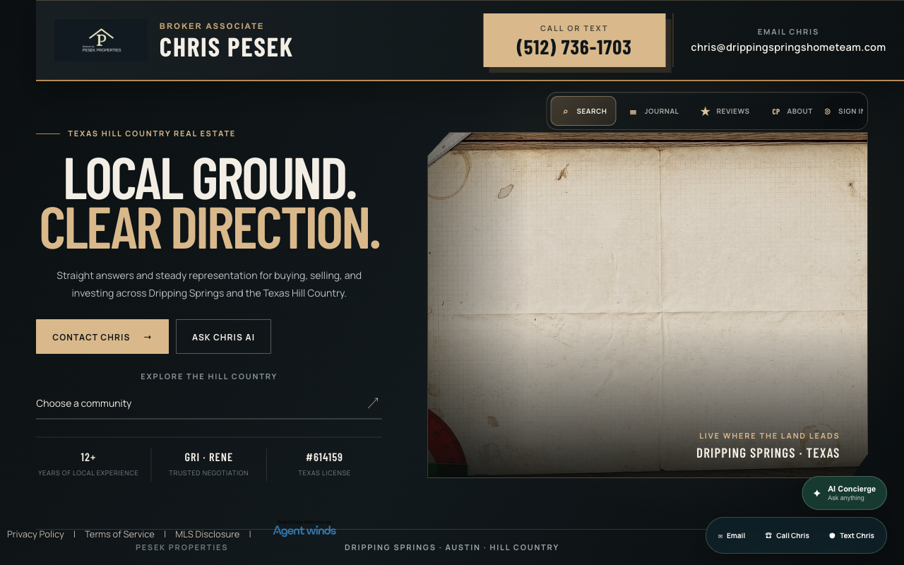 Chris Pesekβs actual Agent Winds website
